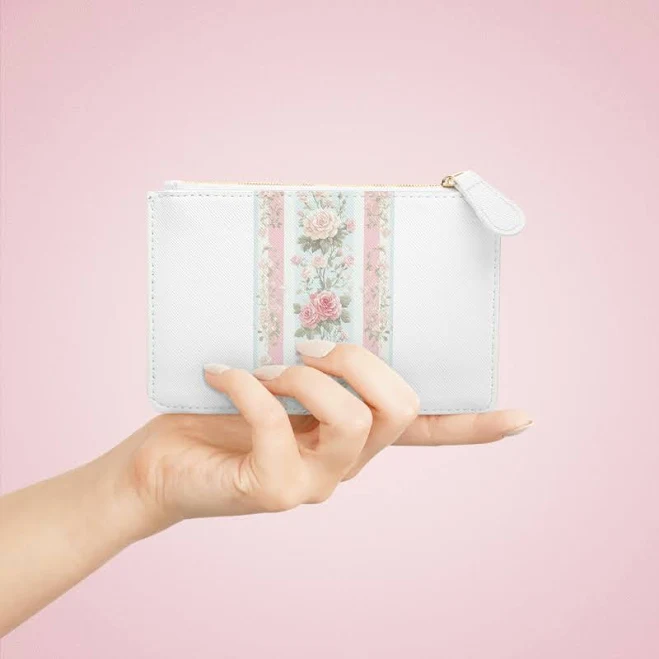 bag Saffiano Faux Leather Coral Charm Mini Clutch Bag Etsy - Seller $26.43