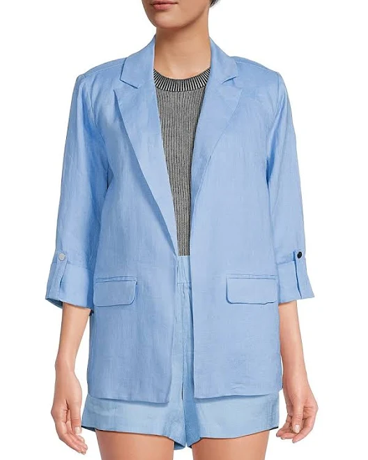 blazer Saks Fifth Avenue Women's Oversized Linen Blazer Saks OFF 5TH $49.97