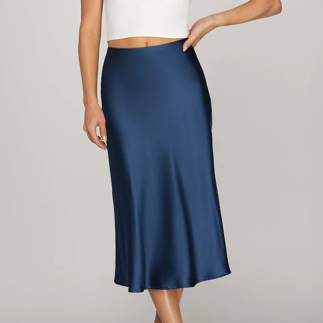 skirt Satin Midi Skirt Four Sisters Boutique $20