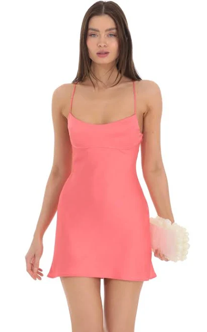 dress Satin Open Back Slip Dress LUCY IN THE SKY $16.77