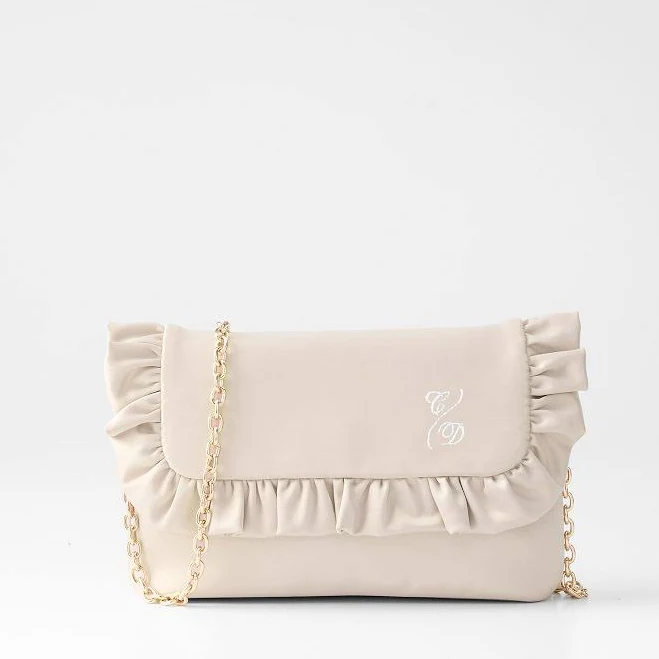 bag Satin Ruffle Clutch Mark and Graham $54.99