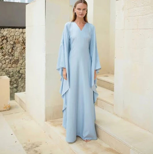 dress Silk Kaftan V-Neck Gown Esmé New York $250