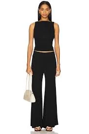 top Silk Knit Sleeveless Boatneck Top in Black revolve.com $137