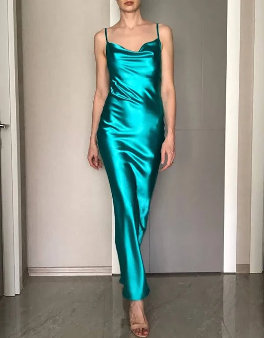 dress Silk Satin Cowl Neck Maxi Length Slip Dress Etsy - Seller $145