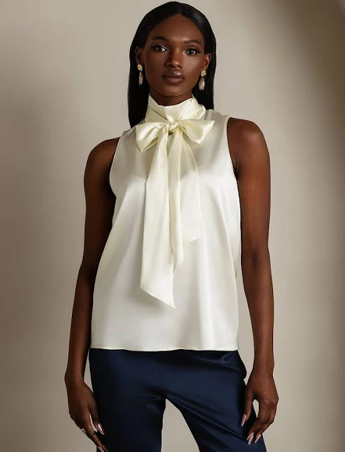 top Silk Tie Neck Top SilkSilky $77.95