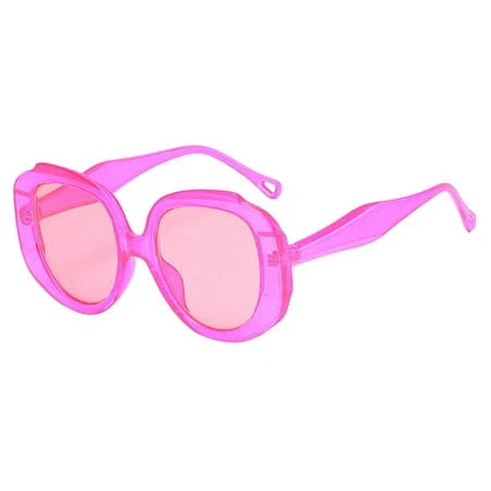 accessory Siminsem Candy Color Round Sunglasses for Men Women, Unisex Large Frame Sun Glasses, UV Protection Trendy Shades for Daily Wear, Hot Pink, One Size, Walmart - siminseming $5.19