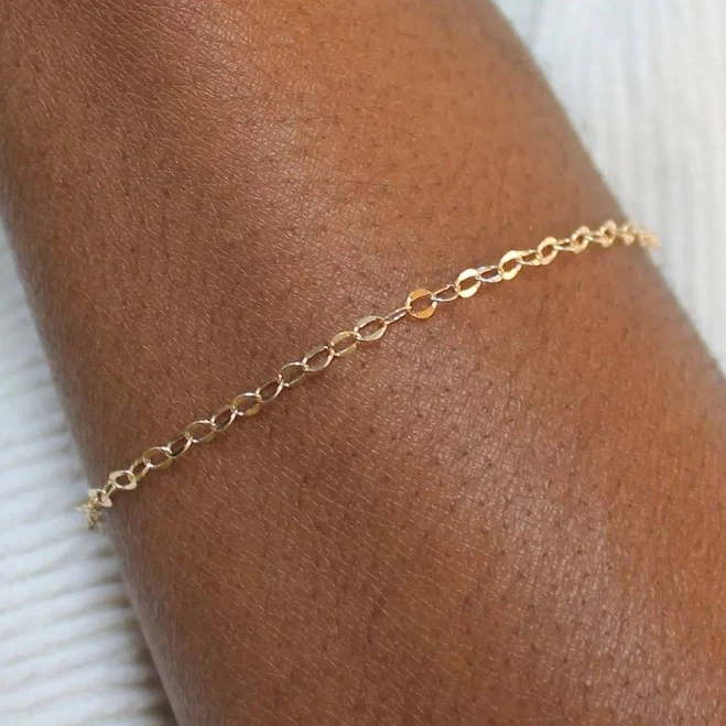 accessory Sparkly + Delicate Gold Chain Bracelet Violet and Mable $116