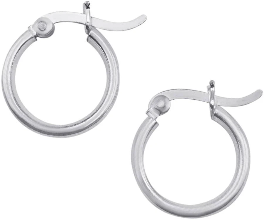 accessory Sterling Silver Chunky Flat Tube Hoop Earrings 925silverly.com $30.49
