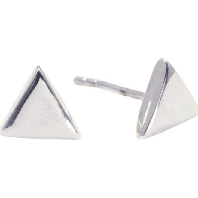 accessory Sterling Silver Flat Triangle Stud Earrings 925silverly.com $11.48