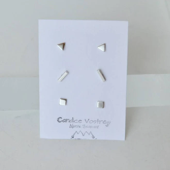 accessory Sterling Silver Geometric Stud Earring Set Etsy - TopOfThePassJewelry $35.7