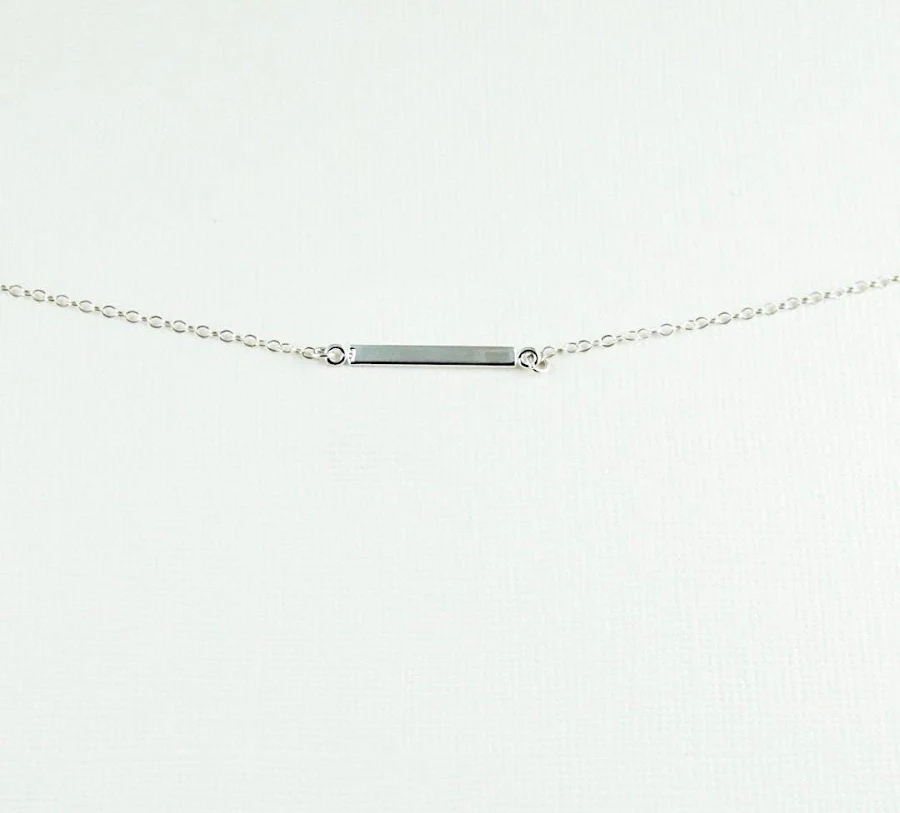 accessory Sterling Silver Minimalist Bar Necklace Etsy - TakingItPersonal $35