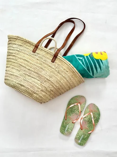 bag Straw Artisan Woven Market Basket with Leather Handle Etsy - Seller $27.87