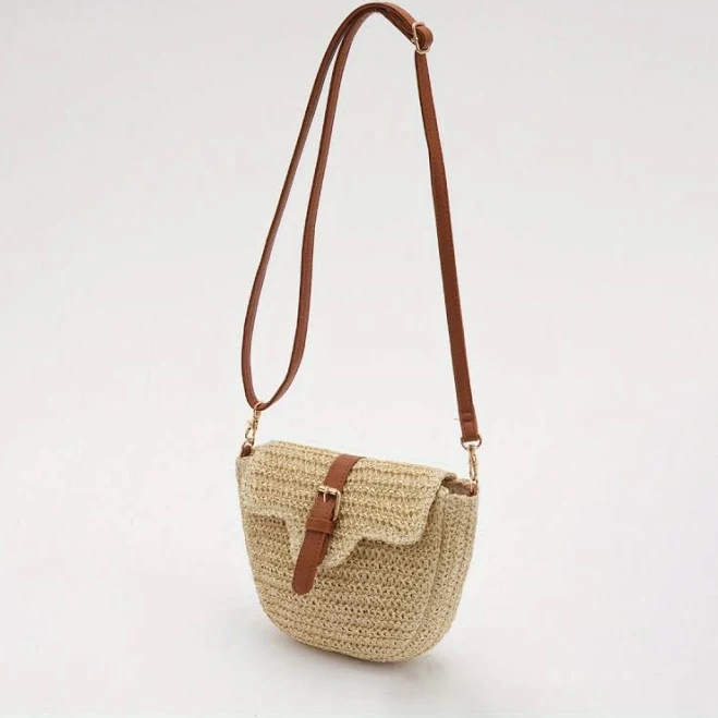 bag Straw Crossbody Bag with Magnetic Closure Temu $14.1