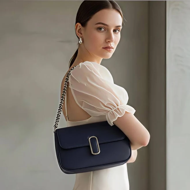 bag Structured Rectangular Vegan Shoulder Bag with Silver Buckle Etsy - Seller $37.85