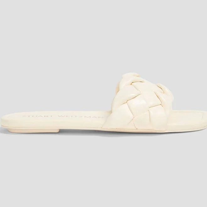 shoes Stuart Weitzman Braida leather slides - Women - Ivory Sandals - US 5.5 THE OUTNET $104
