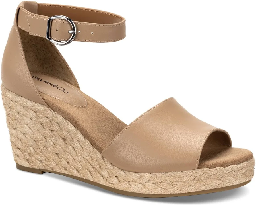 shoes Style & Co Women's. Seleeney Faux Open Toe Wedge Sandals Macy's $41.93