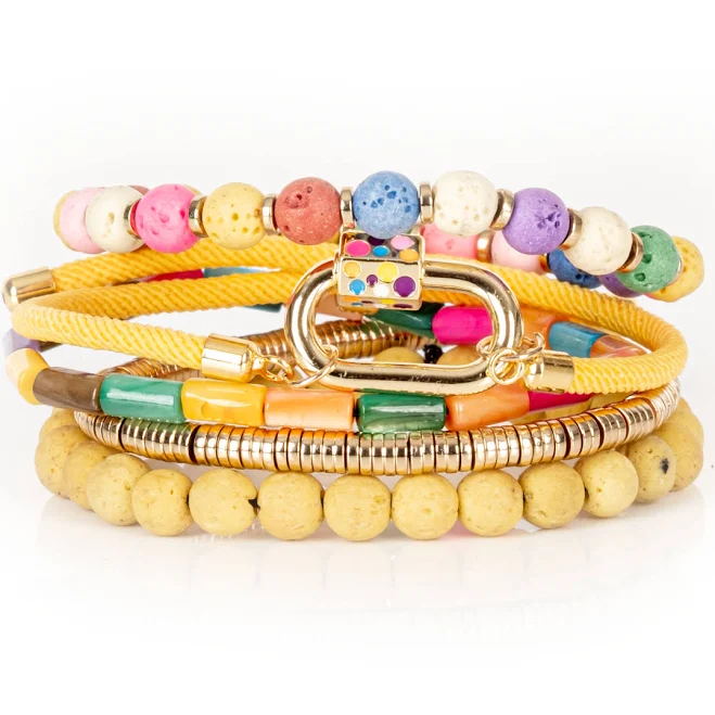 accessory Sun Riot Colorful Bead Stack Bracelet the dark $60