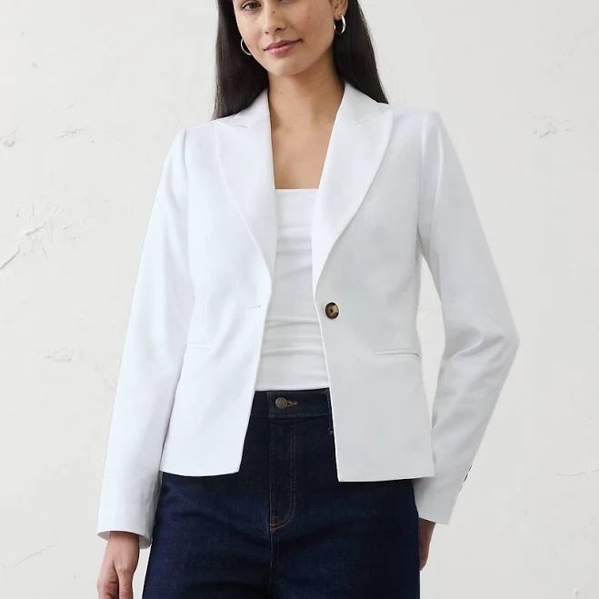 blazer Tailored Linen-Blend Blazer Banana Republic Factory $90