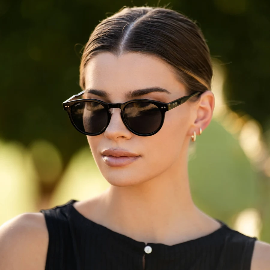 accessory Tate | Round Polarized Sunglasses Black Frame / Black Lens WMP Eyewear $49