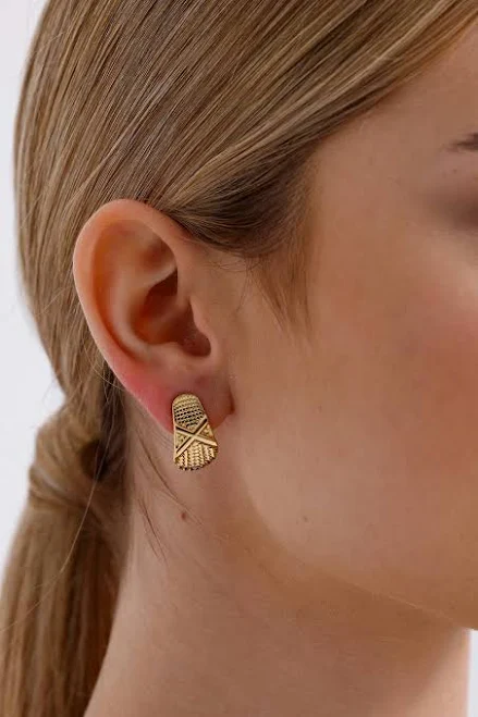 accessory Textured Geometric Stud Earrings Etsy - Seller $35.39