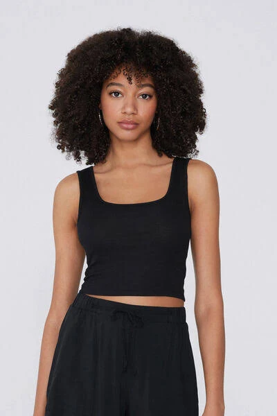 top Tezenis Wide Shoulder Strap Ribbed Cotton Crop Top Tezenis $15.99