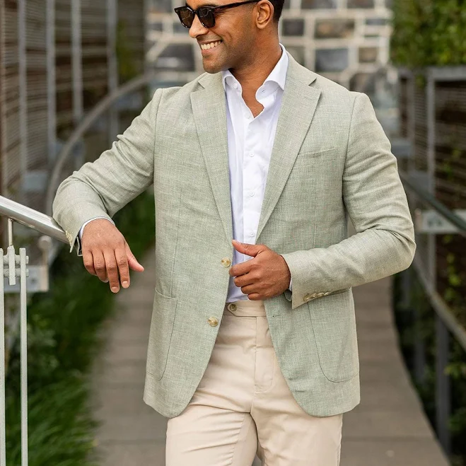 blazer The Lorenzo Linen & Cotton Blazer Collars & Co. $348