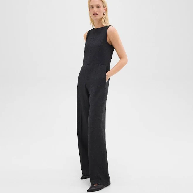 jumpsuit Theory Women's Relaxed Sleeveless Stretch Flannel Jumpsuit Theory $158