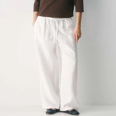 linen outfit Tna Women's Charleston Linen Pant in White | XL Aritzia $88