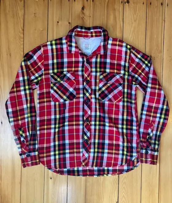 outerwear Topo Designs Red Black Yellow Plaid Flannel Shirt Size M eBay $25