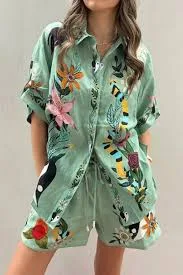 matching set Trendsi Tropical Paradise Floral Print Shirt and Shorts Set O' Johnnys $43.95