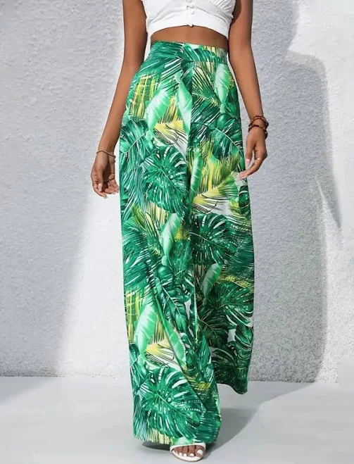trousers Tropical High Waist Wide Leg Pants thelandingworld.com $22.5