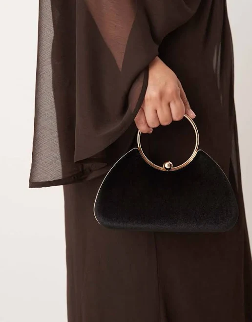 bag True Decadence Velvet Clutch Bag with Detachable Crossbody Strap ASOS $49