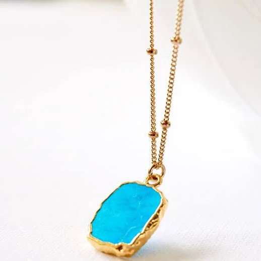 accessory Turquoise and Gold Pendant Necklace Etsy - Designbydd $40.6