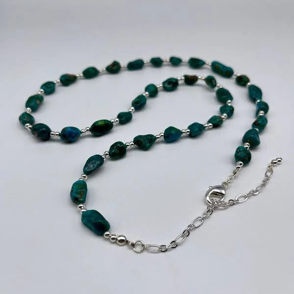 accessory Turquoise & Silver Beaded Statement Necklace Etsy - Seller $70