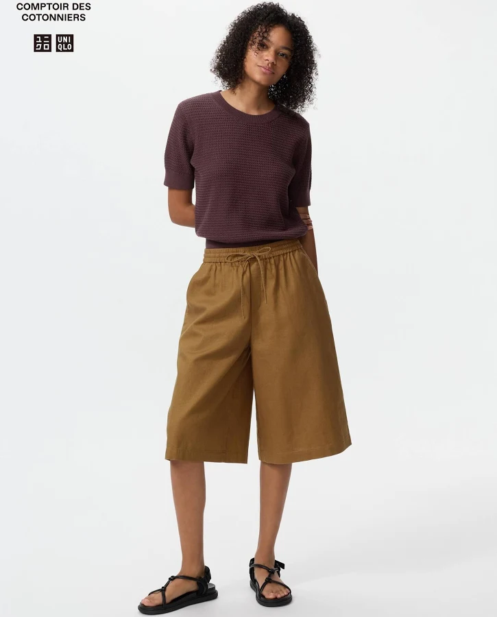 bottom UNIQLO Women's Linen Blend Culottes uniqlo.com/us $39.9