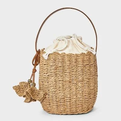 bag Universal Thread Straw Drawstring Bucket Handbag Target $20