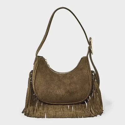 bag Universal Thread Western Faux Suede Fringe Shoulder Bag Target $35