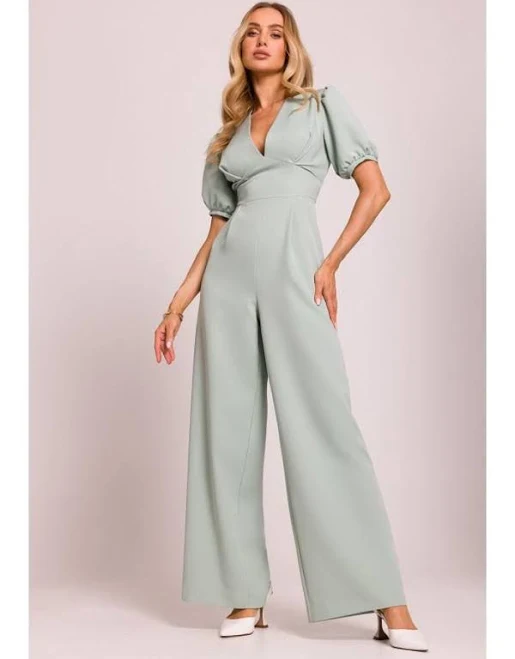 jumpsuit V-Neck Wide-Leg Jumpsuit Etsy - Seller $135.77