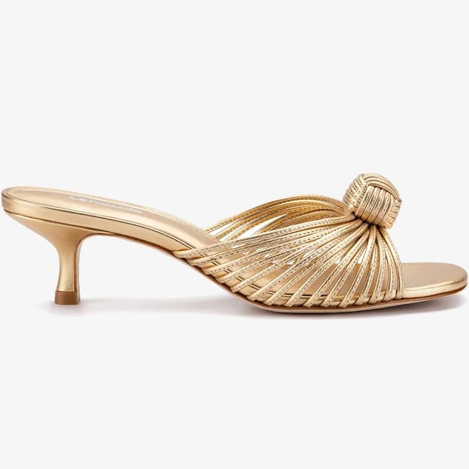 shoes Valerie Mule in Silver Metallic Leather 5.5 / Silver Larroudé US $315