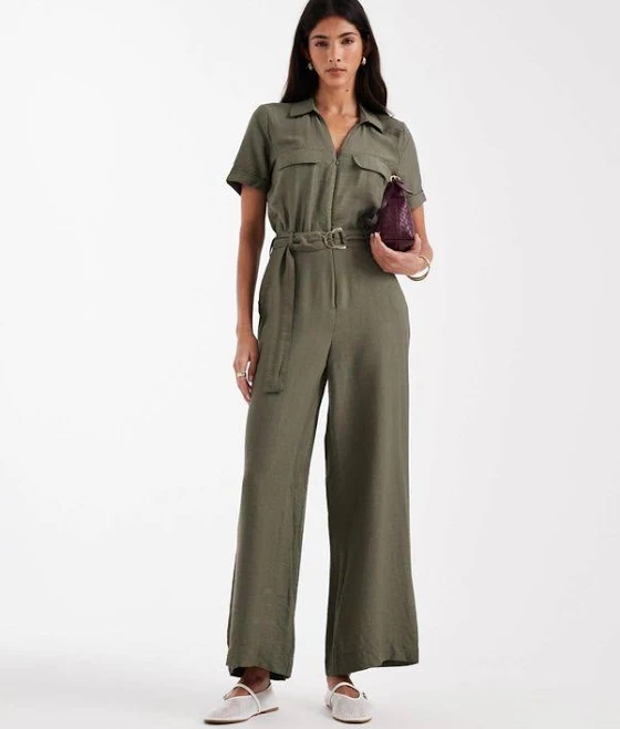 jumpsuit Vero Moda Women's Belted Waist Utility Jumpsuit Lyst $81