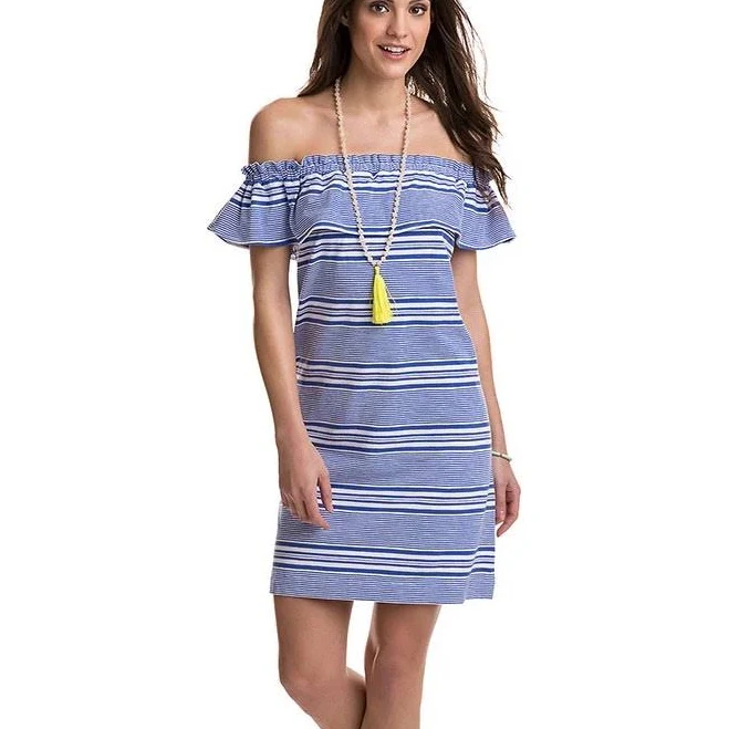 dress Vineyard Vines Women's Off-The-Shoulder Striped Shift Dress Poshmark $5