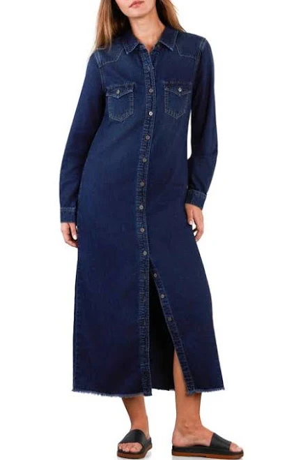 maxi dress Wash Lab Denim Women's Long Sleeve Denim Maxi Shirtdress Nordstrom $148