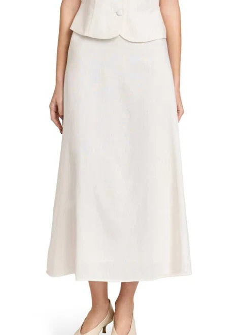 linen outfit WAYF Women's Blair Linen Blend Midi Skirt Nordstrom $79