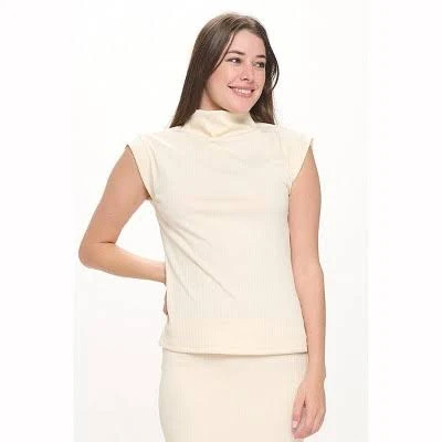 top West K Women's Anna Mock Neck Ribbed Sleeveless Top Target $29.4