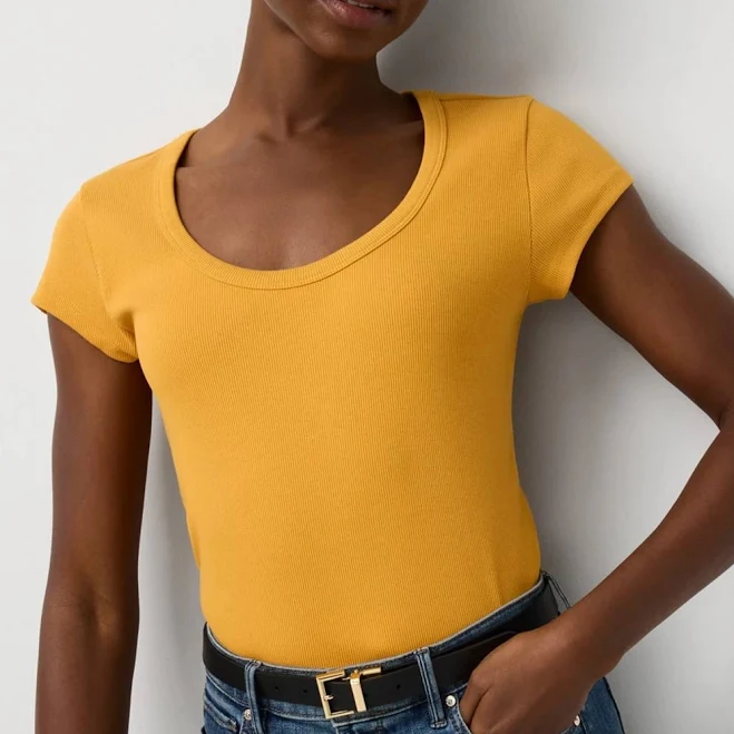 top White House Black Market Forme Women's Ribbed Scoop Neck Tee White House Black Market $29.4