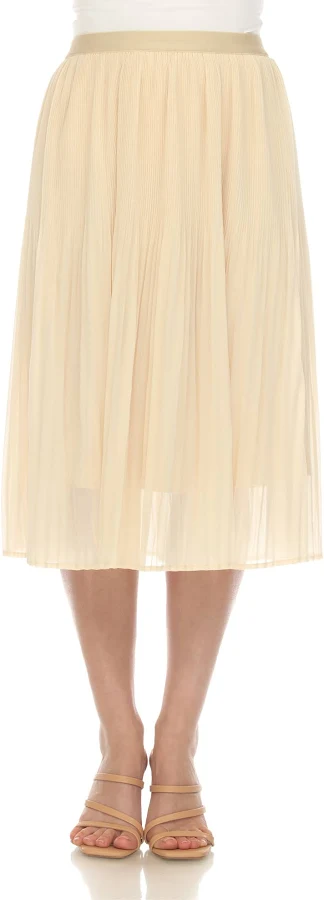 skirt White Mark Women's Pleated Chiffon Midi Skirt Poshmark $24