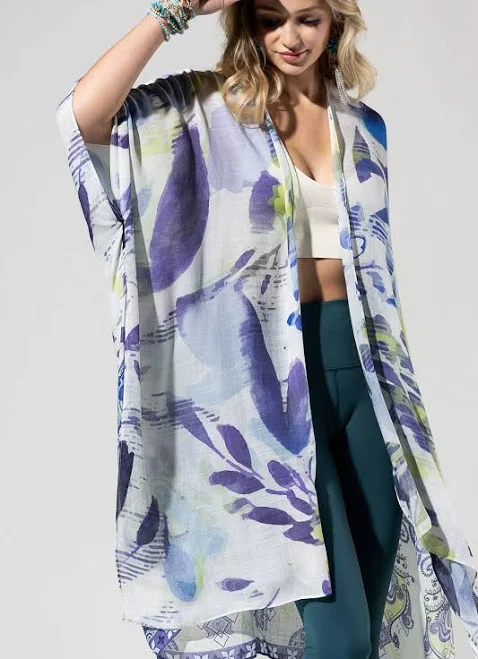 outerwear White Multi Kimono Adlib Clothing $38