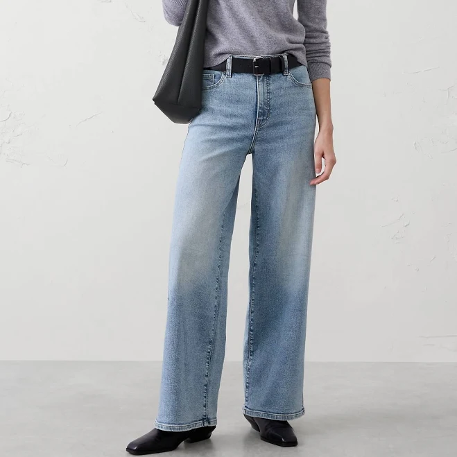 bottom Wide-Leg High-Rise Jeans Banana Republic Factory $50