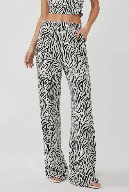 pants Wide Leg Zebra Print Trousers Hiccup $36.5