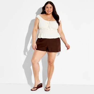 top Wild Fable Women's Mini Cap Sleeve Off The Shoulder Smocked Peasant Top Target $15